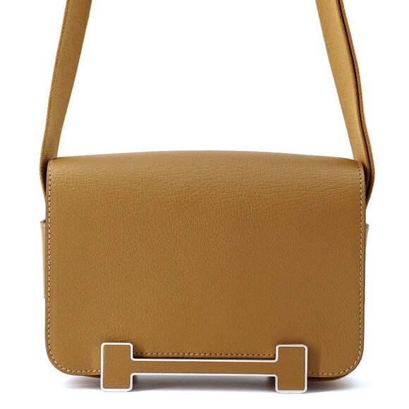 HERMES Geta Chevre Myzore Goatskin Camel - Picture 1 of 15